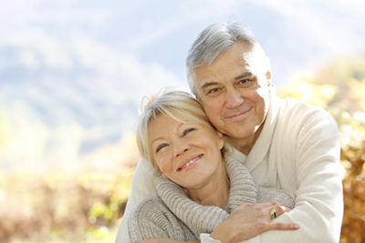 The old couple with happy smile at Phoenix